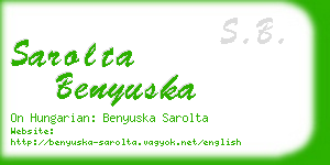 sarolta benyuska business card